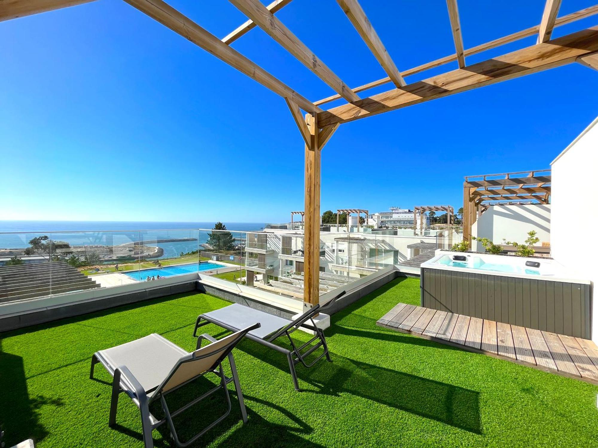 Mar A Vista - Condominium With Pool, Gym And Sea Views Nazaré Zimmer foto